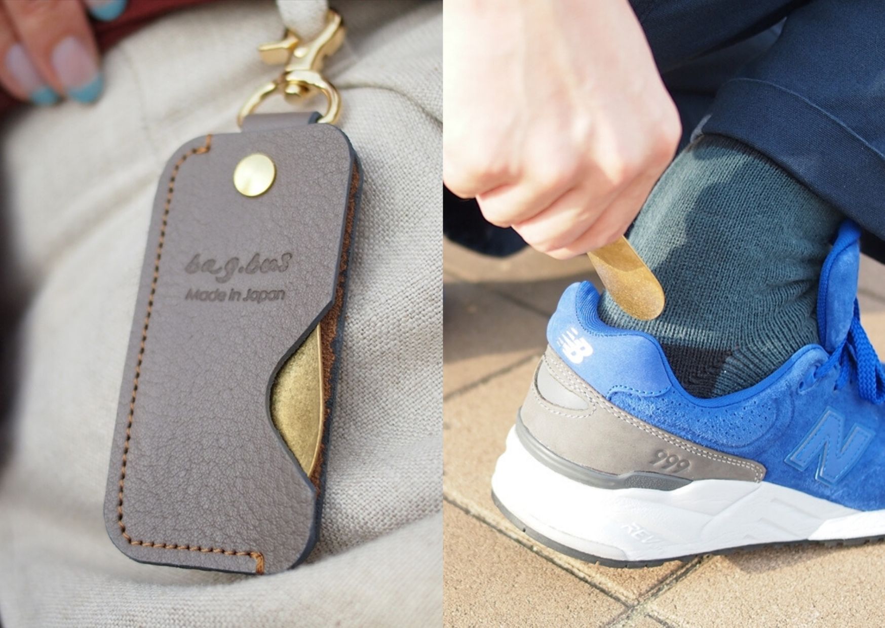 真鍮とレザーを使ったおしゃれな携帯用靴べらキーホルダー | bag.bus111blog